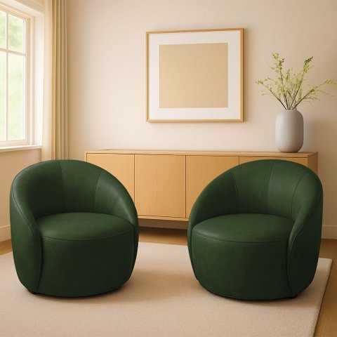 Poltrona Decorativa Orgânica Kit 2 Lua Sintético Pu D03 - D’Rossi