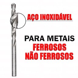 Jogo com 50 Brocas de Aço Rápido Cilindrica para Madeira Ferro Concreto 2 2,5 3,3,5 4 - 4