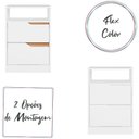 Ver imagem 3 de Mesa de Cabeceira Sole com 2 Gavetas e Nicho Branco/freijo