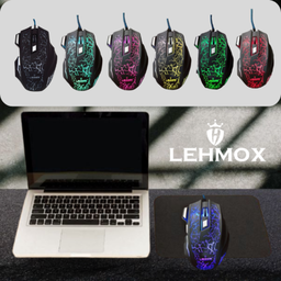 Mouse Gamer Rgb 3200 Dpi Lehmox Óptico com Led Fio para Jogo - 5
