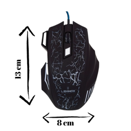 Mouse Gamer Rgb 3200 Dpi Lehmox Óptico com Led Fio para Jogo - 4