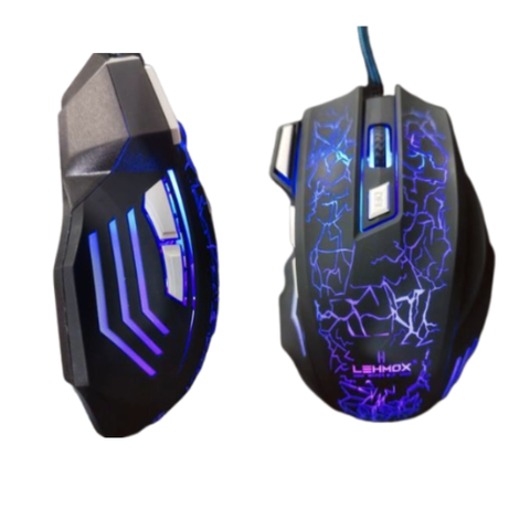 Mouse Gamer Rgb 3200 Dpi Lehmox Óptico com Led Fio para Jogo