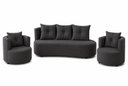 Ver imagem 1 de Kit Sofá Curvo Orgânico + 2 Poltronas Orgânicas Cinza Veludo