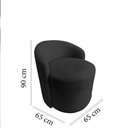 Ver imagem 7 de Kit 2 Poltronas Decorativa Yara Orgânica Couro Preto