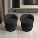 Ver mais imagens de Kit 2 Poltronas Decorativa Yara Orgânica Couro Preto