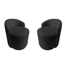 Ver imagem 2 de Kit 2 Poltronas Decorativa Yara Orgânica Couro Preto