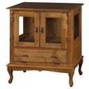 Ver imagem 1 de Cristaleira Antique 2 Portas de Vidro 1 Gaveta Imbuia Verniz