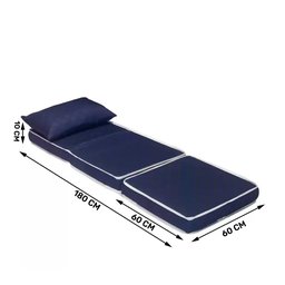 Puff Vira Cama Solteiro 78x190x13 Ortobom Azul - 4