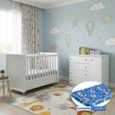 Ver imagem 1 de Berço Tutto New e Cômoda Infantil Americano Ambiente Branco Fosco com Colchão Ortobom - Matic
