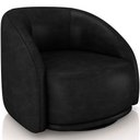 Ver imagem 1 de Poltrona Decorativa Giratória Angelina M03 Couríssimo Preto - Lyam Decor