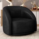 Ver imagem 2 de Poltrona Decorativa Giratória Angelina M03 Couríssimo Preto - Lyam Decor