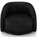 Ver imagem 3 de Poltrona Decorativa Giratória Angelina M03 Couríssimo Preto - Lyam Decor