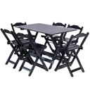 Ver imagem 5 de Conjunto Dobrável 120x70 Mesa com 6 Cadeiras Paraná Cor:preto