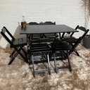 Ver imagem 2 de Conjunto Dobrável 120x70 Mesa com 6 Cadeiras Paraná Cor:preto