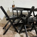 Ver imagem 4 de Conjunto Dobrável 120x70 Mesa com 6 Cadeiras Paraná Cor:preto