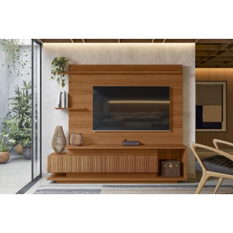 Home Istambul Painel P/ Tvs até 65'' 2 Portas - Jequitiba Ripado - Lukaliam