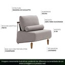 Ver imagem 3 de Poltrona Decorativa Aurea Base Aço Champagne Linho Cinza Mesclado - Nexta