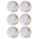 Ver imagem 3 de Jogo 6 Pratos de Sobremesa 21cm Tramontina Porcelana Branca Floral Magnólia