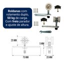Ver mais imagens de Porta Lisa 90x210cm + Kit de Correr Sobrepor