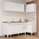 Ver imagem 2 de Armário de Cozinha Modulado de Canto Esquerdo 4 Peças Cp51 com Pia Inox Branco - Lumil Lumil Móveis