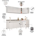 Ver imagem 3 de Armário de Cozinha Modulado de Canto Esquerdo 4 Peças Cp51 com Pia Inox Branco - Lumil Lumil Móveis