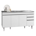 Ver imagem 7 de Armário de Cozinha Modulado de Canto Esquerdo 4 Peças Cp51 com Pia Inox Branco - Lumil Lumil Móveis