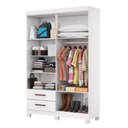Ver imagem 4 de Guarda-roupa Solteiro Genova 4 Portas 2 Gavetas 22112 Branco - Carioca Móveis