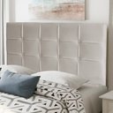 Ver imagem 2 de Cabeceira Estofada Cama Box Casal King Size Fiorella 195cm Suede Marfim - Desk Design