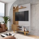 Ver imagem 2 de Estante Home Corumbau para Tv de 55" Cinamomo Fresado/off-white - Bechara