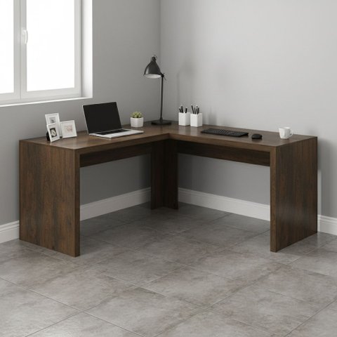 Escrivaninha Mesa Escritório Angular em L ME4116 157,3cm Rústico
