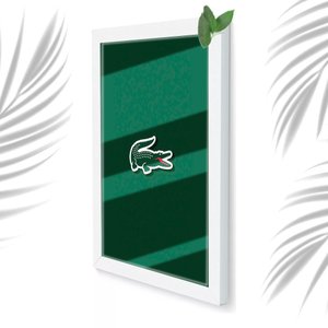 Quadro Decorativo Crocodilo Escritório Loja + Vidro 33x25 A4:branco