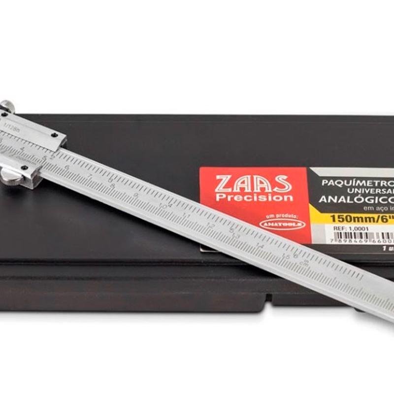 Paquímetro Universal Analógico 150mm/6" Aço Inox - Zaas 01,0001 - 3