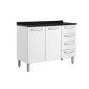 Ver imagem 1 de Gabinete de Cozinha Modulado Balcão Evidence 7126 2 Portas e 4 Gavetas c/ Tampo Branco - Bertolini