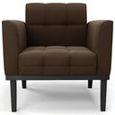 Ver imagem 6 de Poltrona Decorativa Base Madeira Preto Ana Suede Marrom - Ibiza