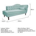 Ver imagem 5 de Kit Diva Recamier Diana 160cm Lado Esquerdo e 01 Poltrona Classic Suede Azul Tiffany - ADJ Decor