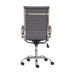 Cadeira Escritório Presidente Pu Cinza Giratória Ajustável - 3