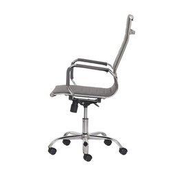 Cadeira Escritório Presidente Pu Cinza Giratória Ajustável - 4