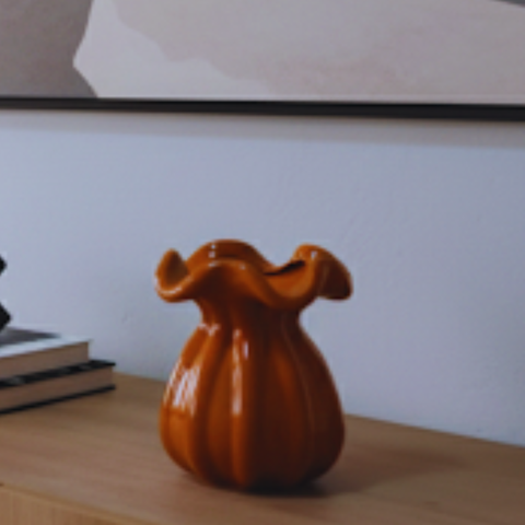 Vaso de Cerâmica Estilo Murano - Toque de Arte para o Seu Lar:terracota