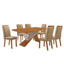 Ver imagem 2 de Mesa de Jantar Yasmin 180cm Tampo MDF Canto Copo Laminado e 6 Cadeiras Lorena
