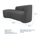 Ver imagem 3 de Recamier Curvo Orgânico 160cm 2 Lugares Lado Esquerdo para Sala de Estar Linho Paris
