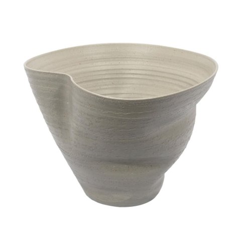 Vaso Decorativo Orgânico em Cerâmica Cinza 24x35x33cm