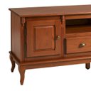 Ver imagem 3 de Rack para Sala com Pés Luis Xv 2 Portas 2 Gavetas e Nicho 60812m Hannover - Imbuia Glazer