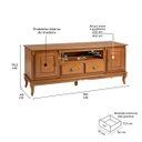 Ver imagem 4 de Rack para Sala com Pés Luis Xv 2 Portas 2 Gavetas e Nicho 60812m Hannover - Imbuia Glazer