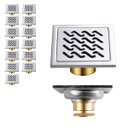 Ver imagem 1 de Ralo Inox 10x10 Kit 13 Uni Banheiro Lavabo Anti Odor Anti Inseto Cozinha Lavanderia Quintal Resisten