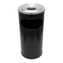 Ver imagem 1 de Lixeira Cinzeiro 22l Em Plastico Aro Alumínio Bituqueira:Preto