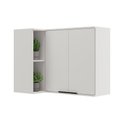 Ver imagem 1 de Armário Aéreo P/ Cozinha Alpha 2505 Canto Reto C/ 2 Portas 94cm Branco - Carraro