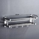 Ver imagem 3 de Organizador Banheiro Cozinha Suporte Gancho Prateleira Dupla Inox Condicionador Shampoo Toalha Condi
