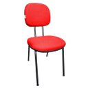 Ver imagem 2 de Kit 6 Cadeiras Secretária Pé Palito Estofada:vermelho/jserrano