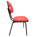 Ver imagem 3 de Kit 6 Cadeiras Secretária Pé Palito Estofada:vermelho/jserrano