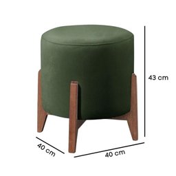 Puff Estofado Decorativo para Sala Redondo Paris Veludo Verde - 3